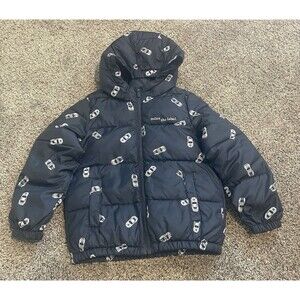 Miles The Label Boys Jacket Coat Blue Cars Size 6 Zip Up